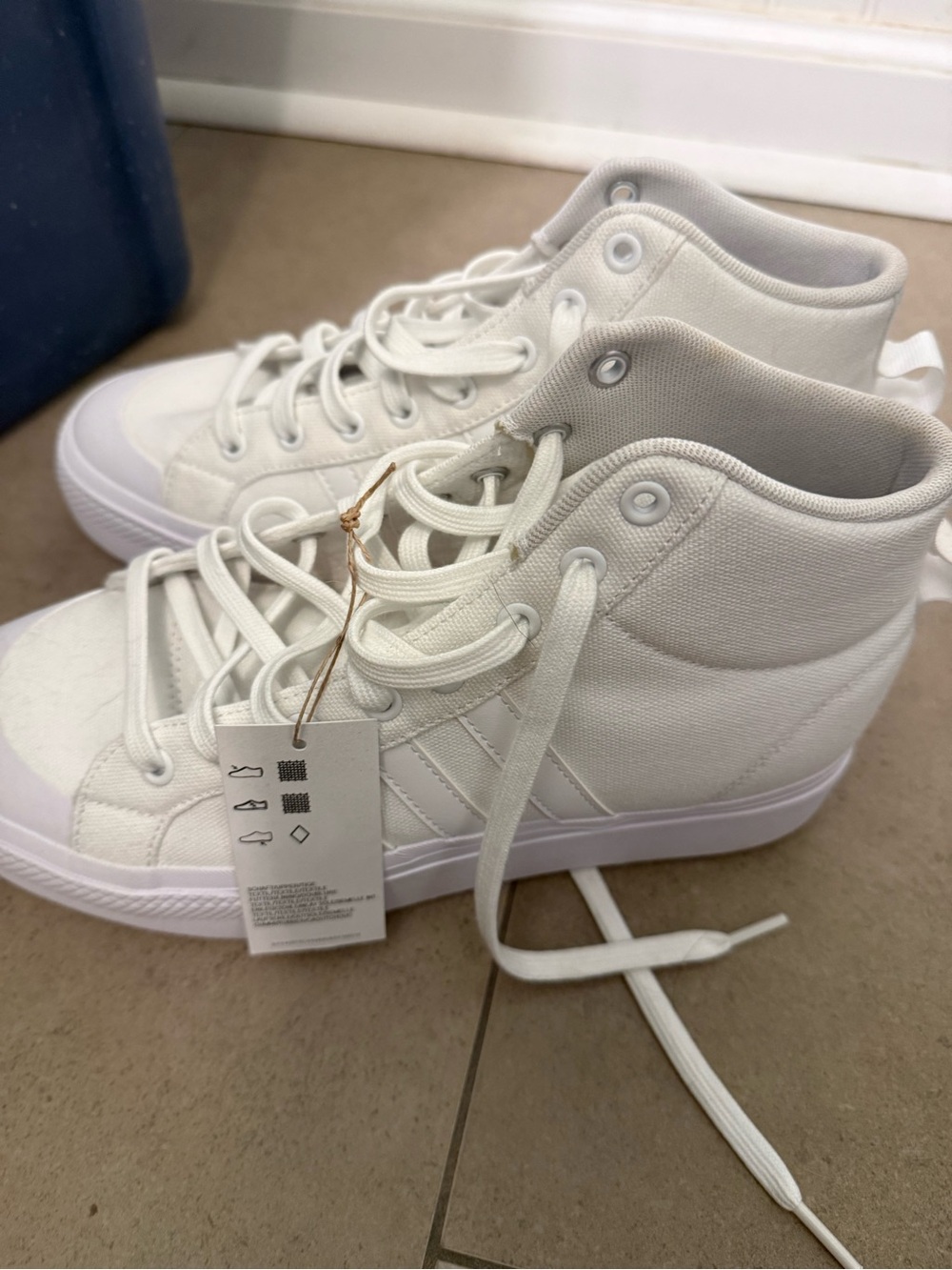 adidas Women's White High-Top Canvas Sneakers